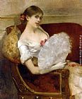 Henri Gervex Femme a leventail painting